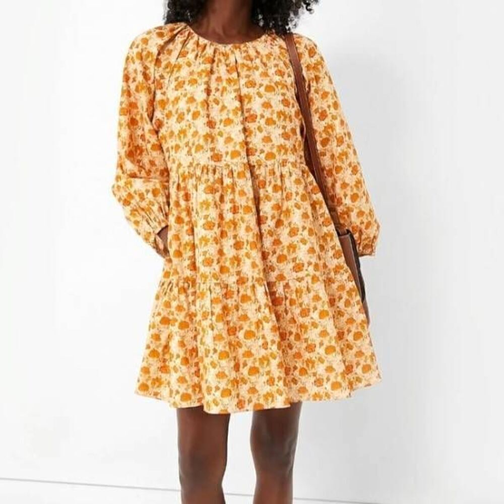 Tuckernuck Hyacinth House Burnt Orange Floral Brynn Mini Dress sz Large